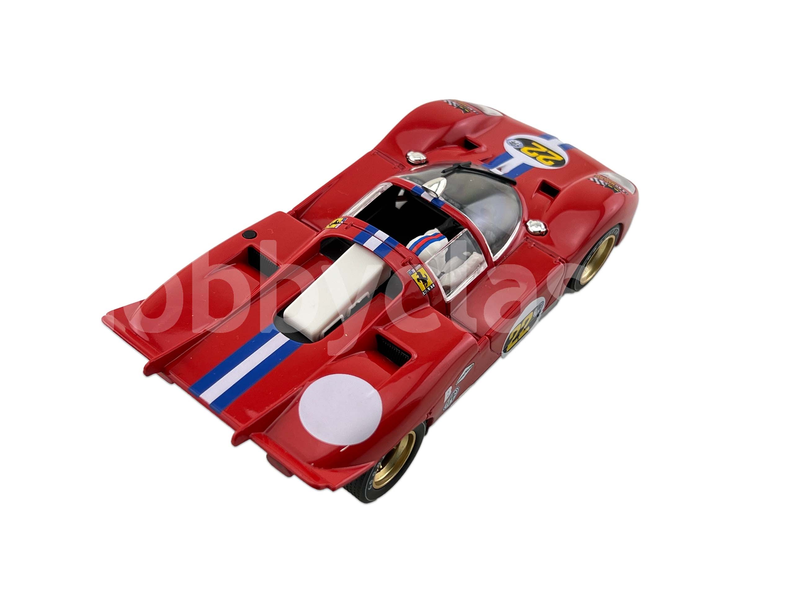 SLOT CAR - FLY FERRARI 512S- 8EME BUENOS AIRES 1971- No22- NART - DECO ROUGE / BANDE BLEU/ BLANC-REF C3- NEUF