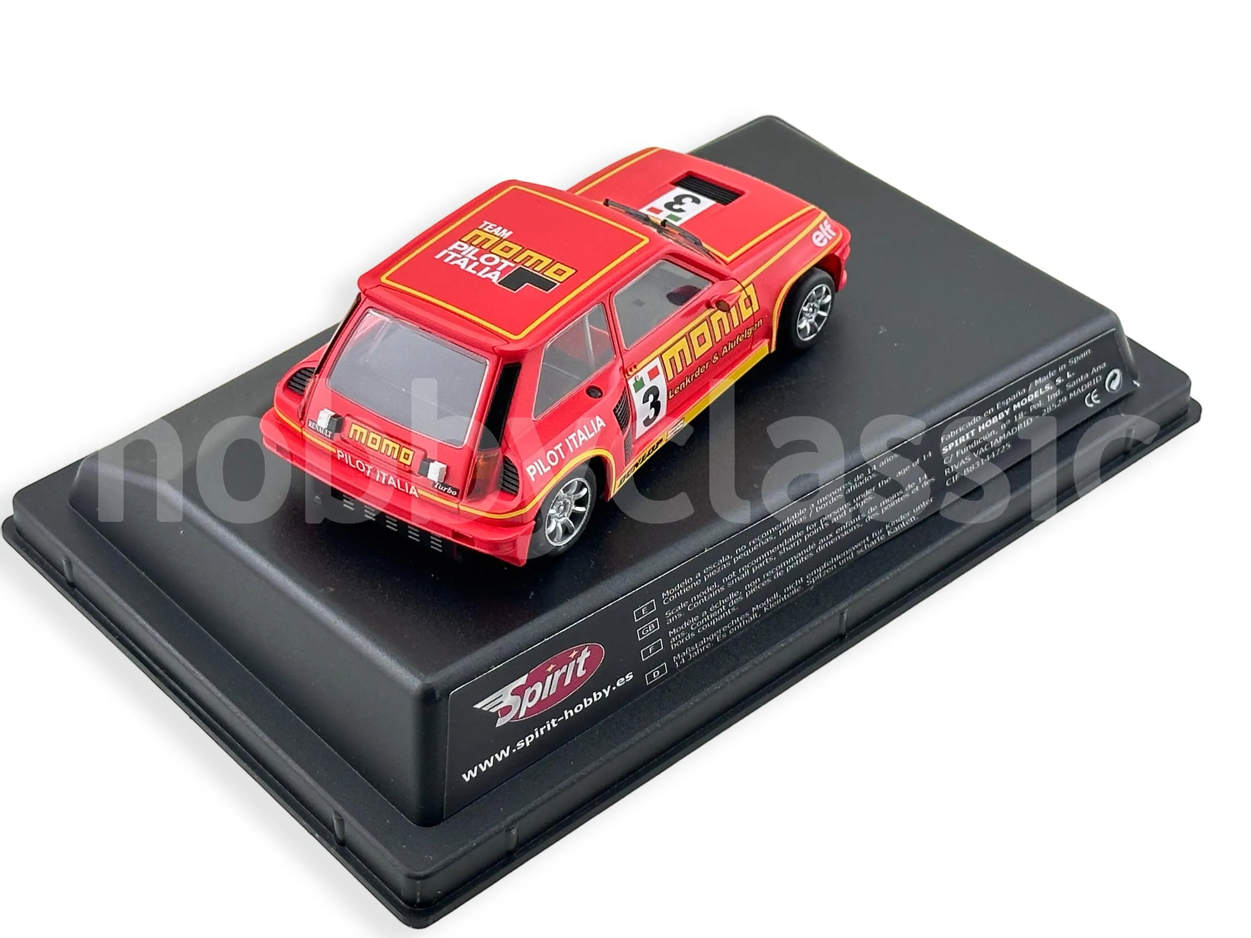 Spark Model 1/43 – Renault 5 Turbo EC MOMO – Noire Sigala 1981 – Résine S6020