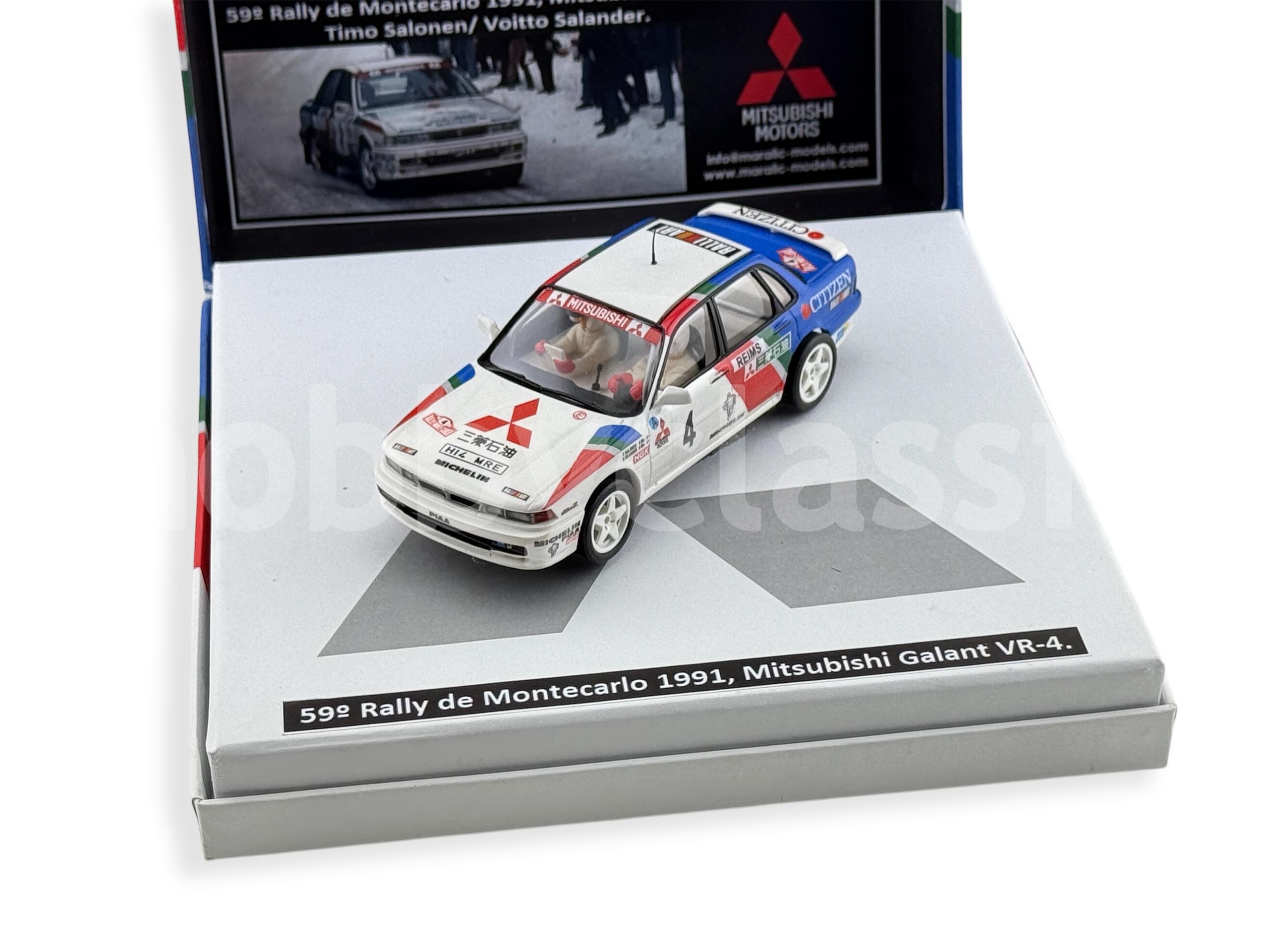 Mitsubishi Galant VR4 1991 Miniature 1/43 Rallye Monte-Carlo Kenneth Eriksson Par Virate